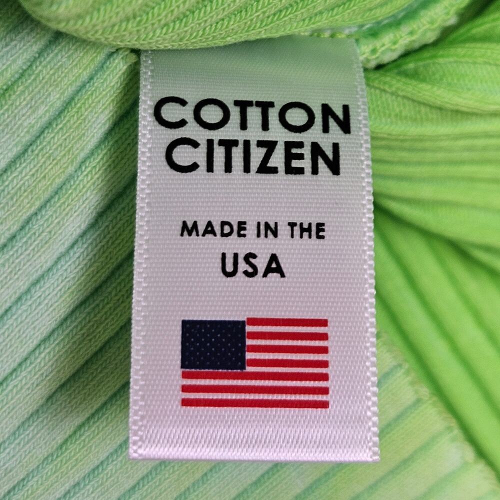 Cotton Citizen Ibiza Midi Dress S Lime Mix Ribbed Coastal Beachy Made in USA NEW - Picture 9 of 15